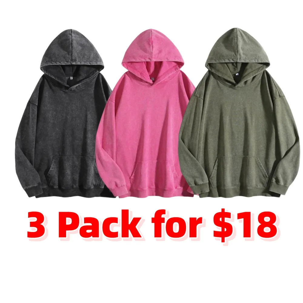 Women's Oversized Acid Wash Cotton Hoodie