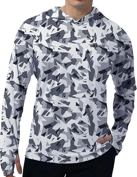 Men's UPF 50+ Sun Protection Hoodie Shirt Long Sleeve SPF Fishing Outdoor UV Hiking Lightweight Shirts