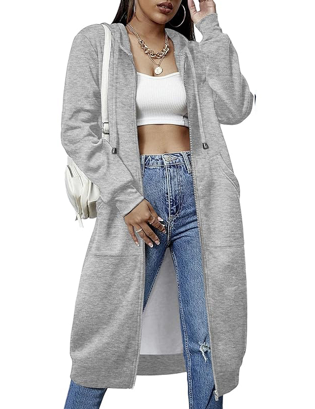 Women’s Long Fleece Hoodie Jacket