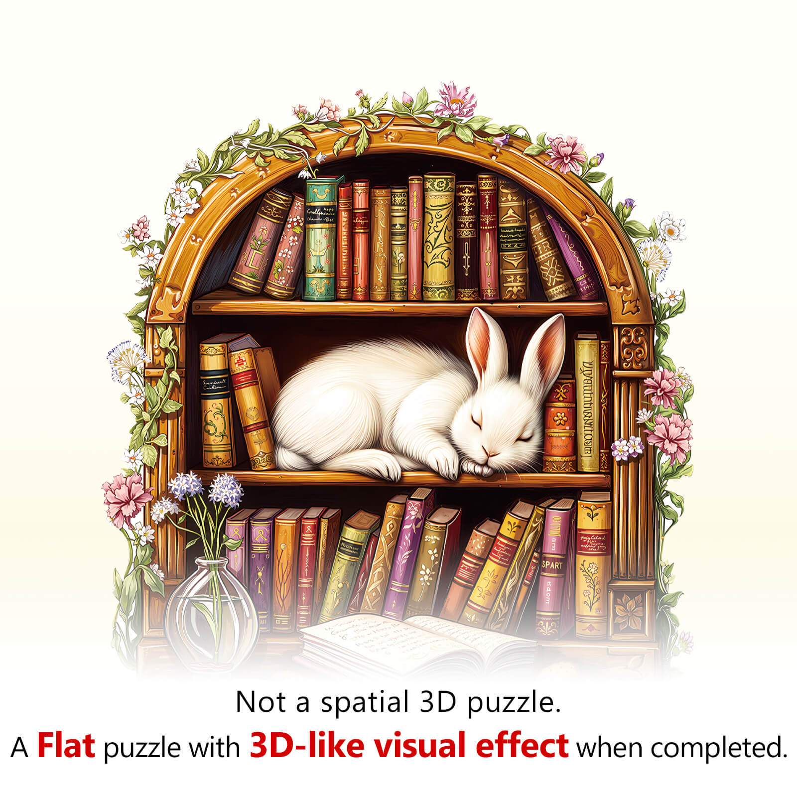 Sleep Library-Rabbit Wooden Jigsaw Puzzle