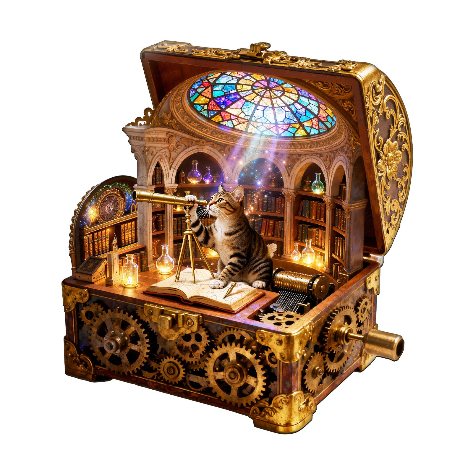Kitten Music Box Wooden Jigsaw Puzzle