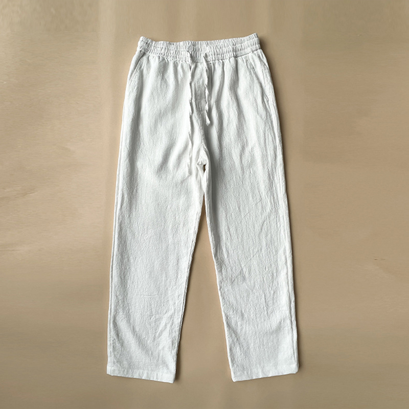 Men's Vintage Elastic Waist Drawstring Casual Cotton Linen Pants