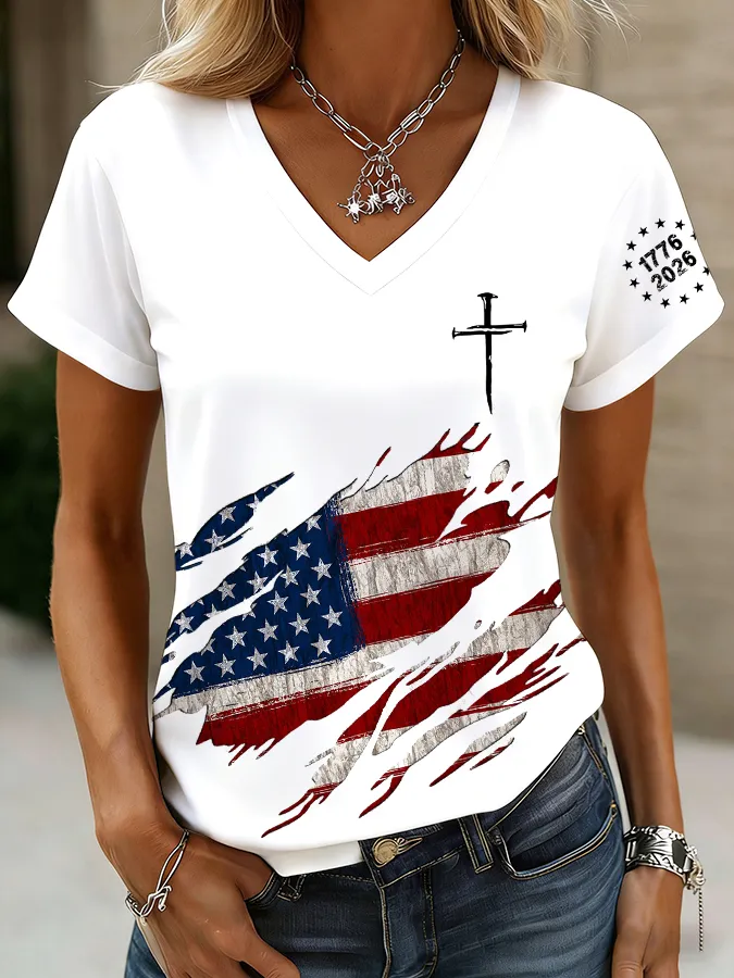 Women's 250th Anniversary Printed Casual T-shirt