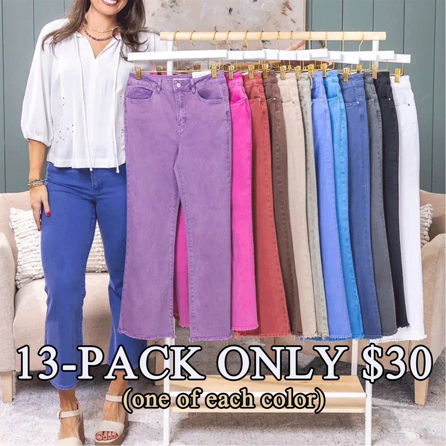 High-Waisted Cropped Bootcut Jeans