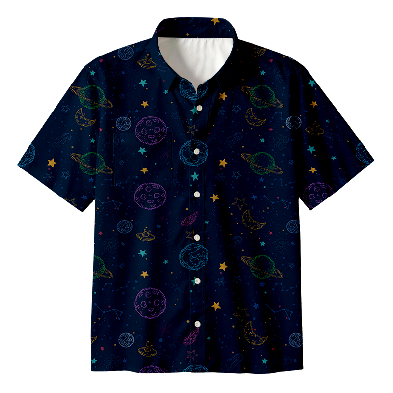 Space Doodles Button Up Pocket Shirt