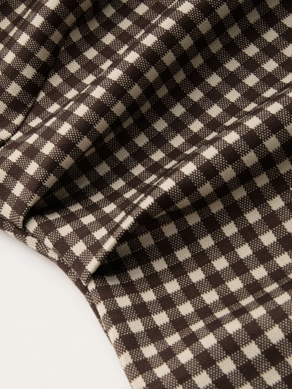 Boat Neck Gingham Bowknot Ruched Long Sleeve Top