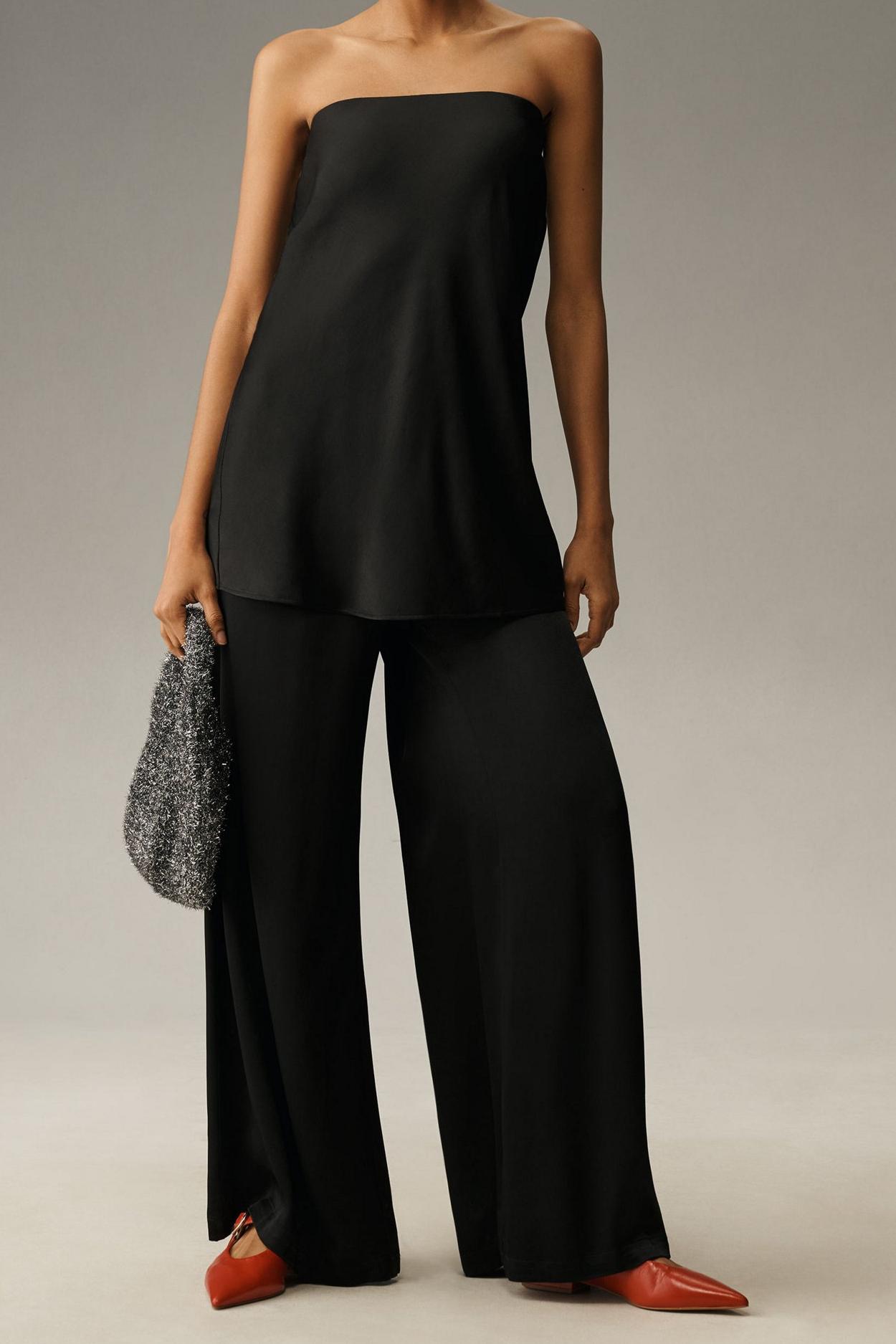 Silky Tube-Top Blouse