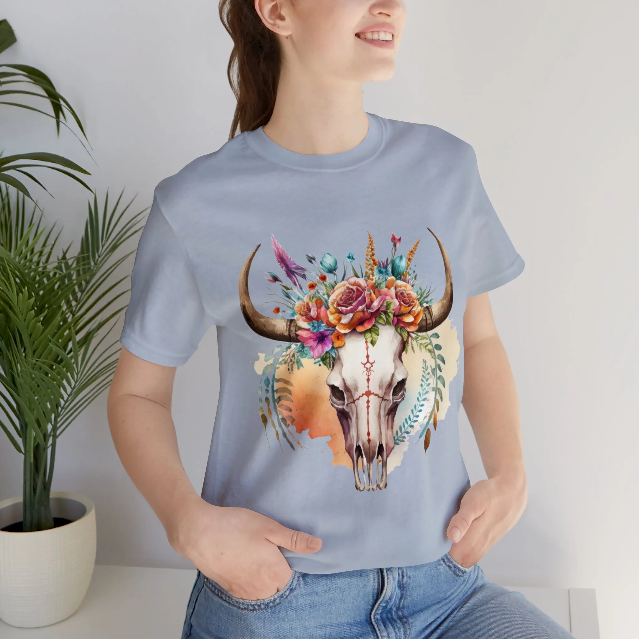 Boho Skull Unisex Jersey Short Sleeve Tee