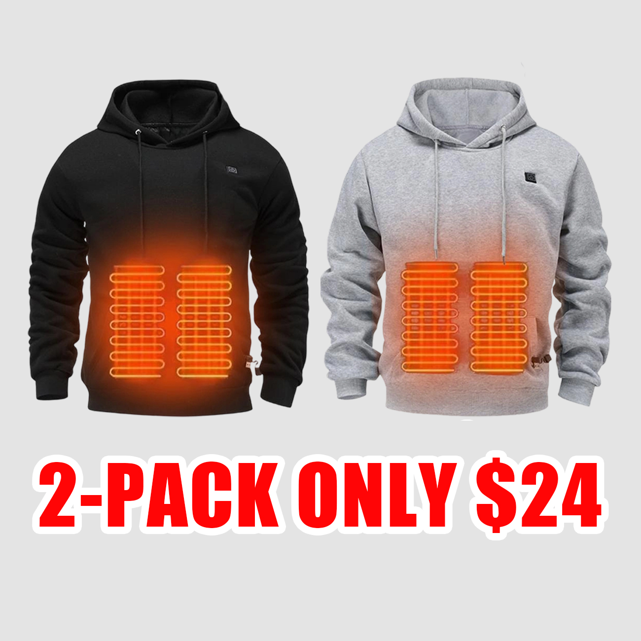 Men’s USB Heated Hoodie with Adjustable Heating – Winter Outdoor Thermal Sweatshirt