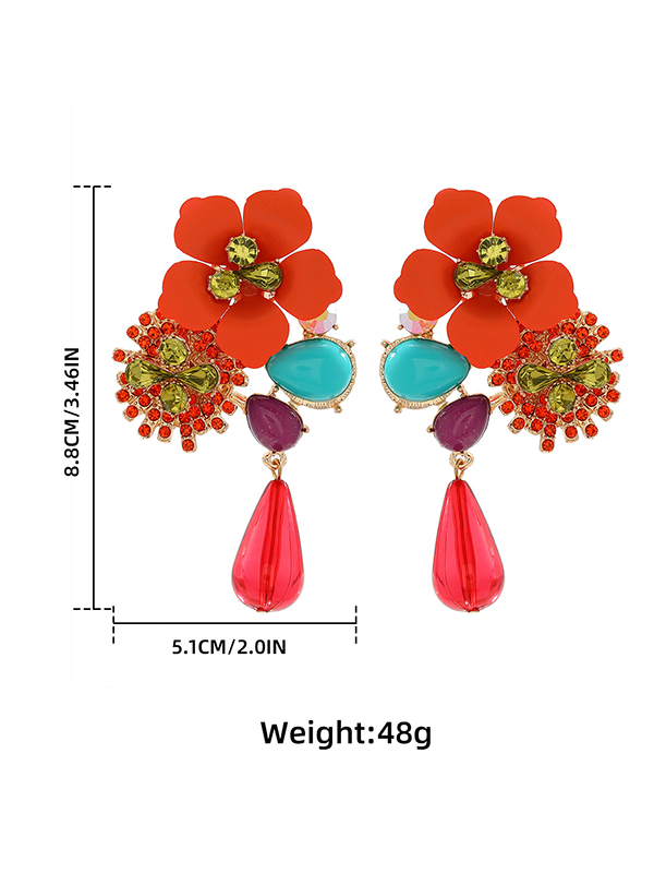 Flower Shape Drop Earrings