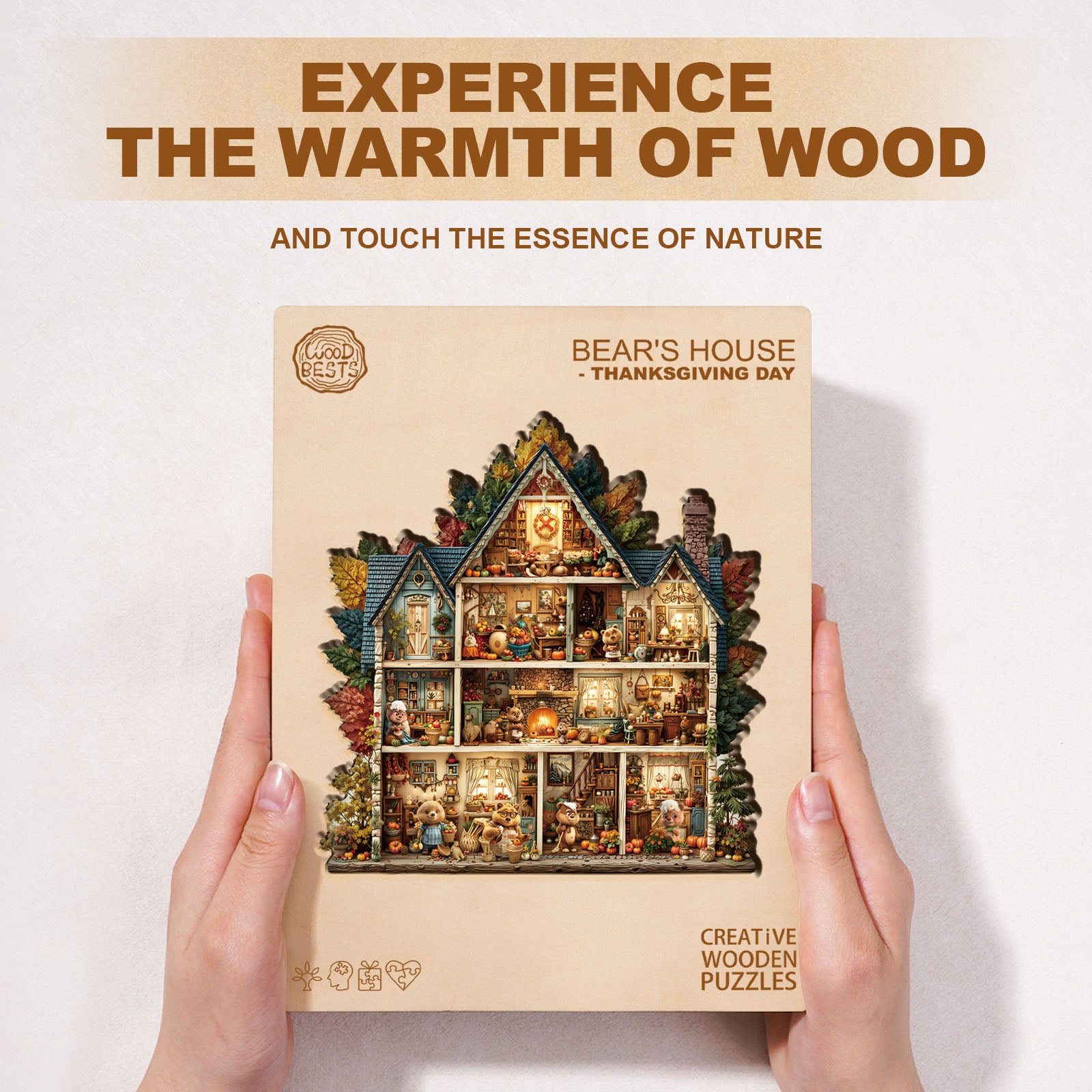Bear's House - Thanksgiving Day Wooden Jigsaw Puzzle