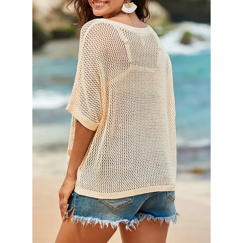 Women’s Lightweight Crochet Knit Summer Top