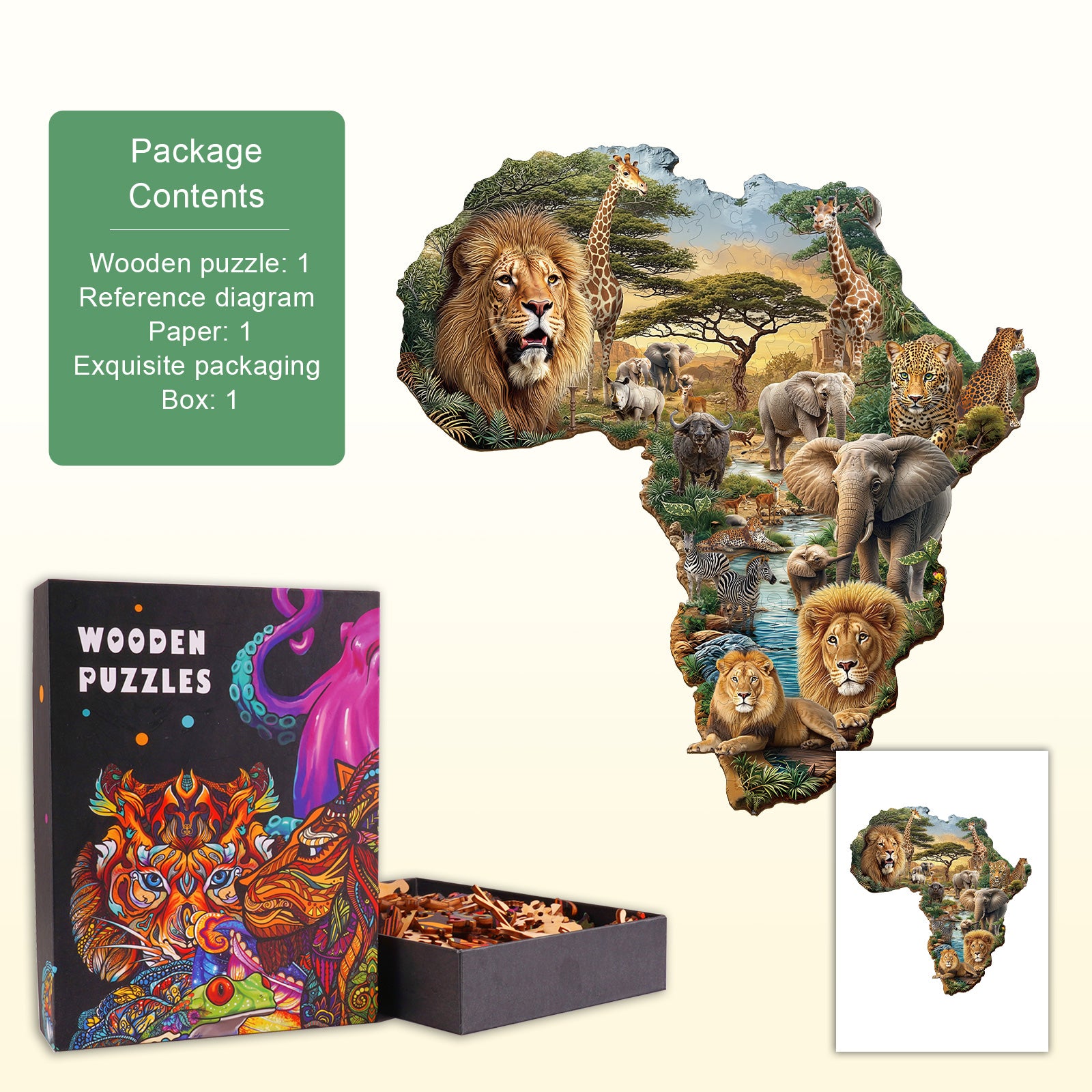 African animals Wooden Jigsaw Puzzle