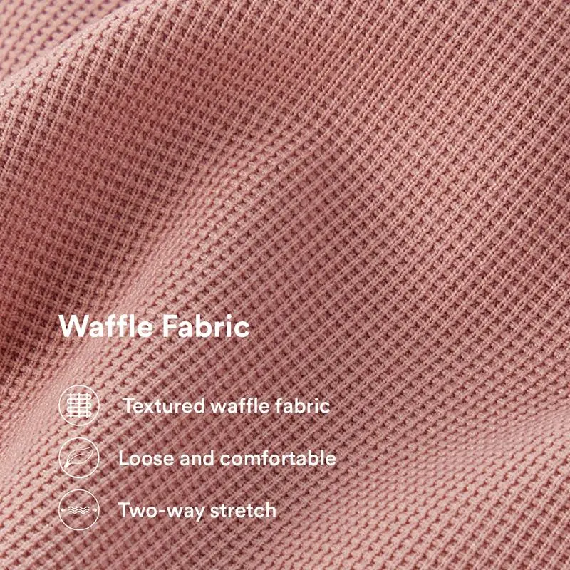 High Waisted Plicated Side Pocket Wide Waffle Work Pants