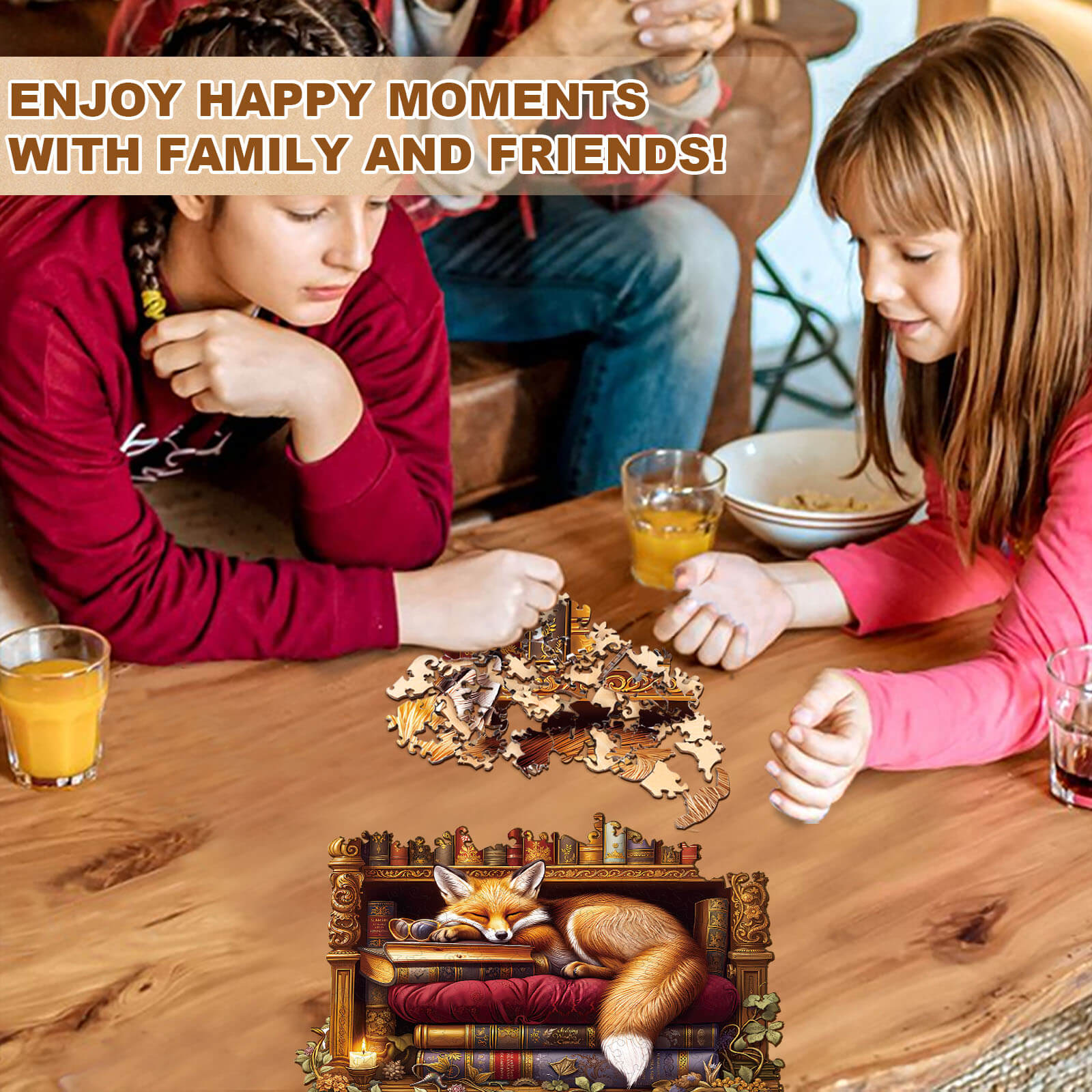 Sleep Library-Fox Wooden Jigsaw Puzzle