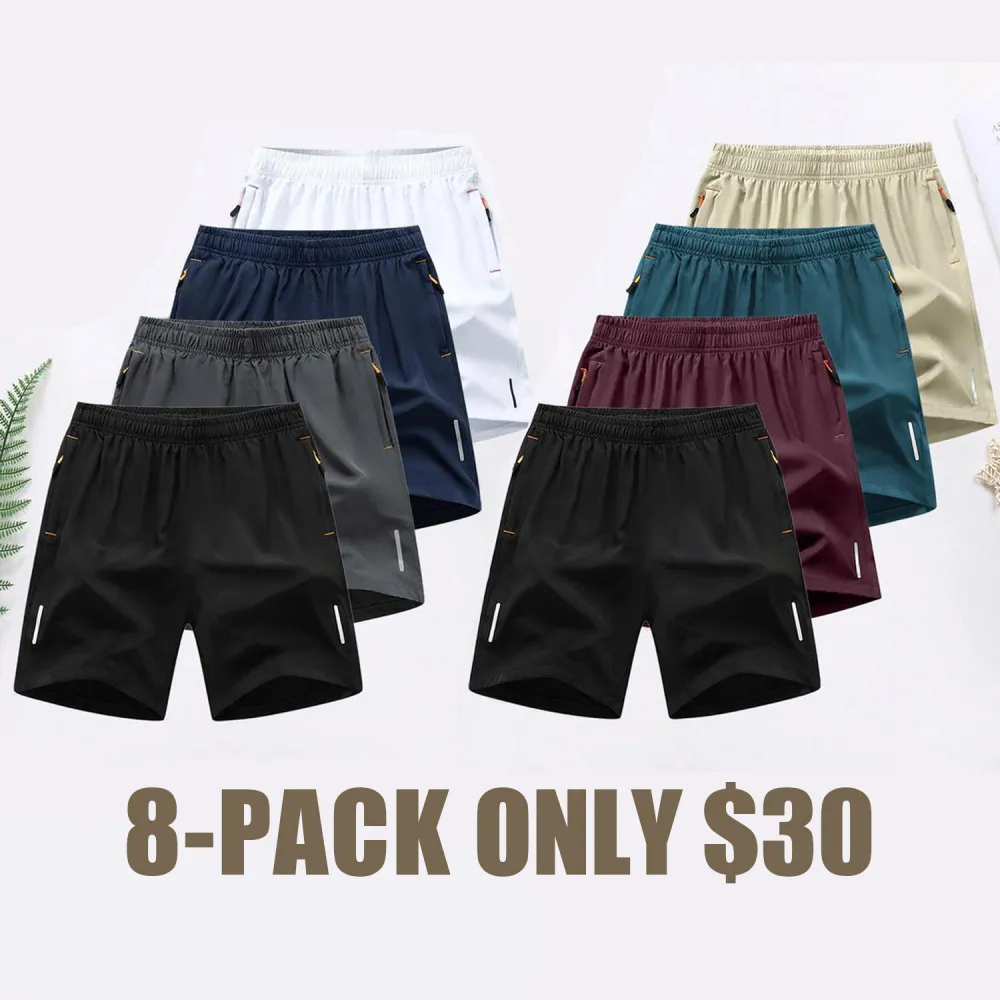 Men's Solid Color Zipper Pocket Athletic Shorts – Casual & Breathable Summer Wear