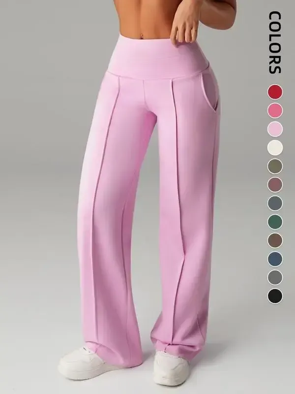🔥Women's  Wide Leg High Waist Sporty Casual Sweatpants with Pockets