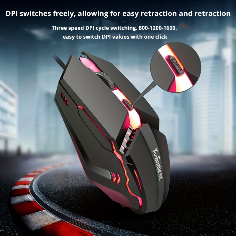 Ergonomic USB Gaming Mouse - RGB Streamer, Silent, Electronic Sports, Perfect for Laptop & Desktop