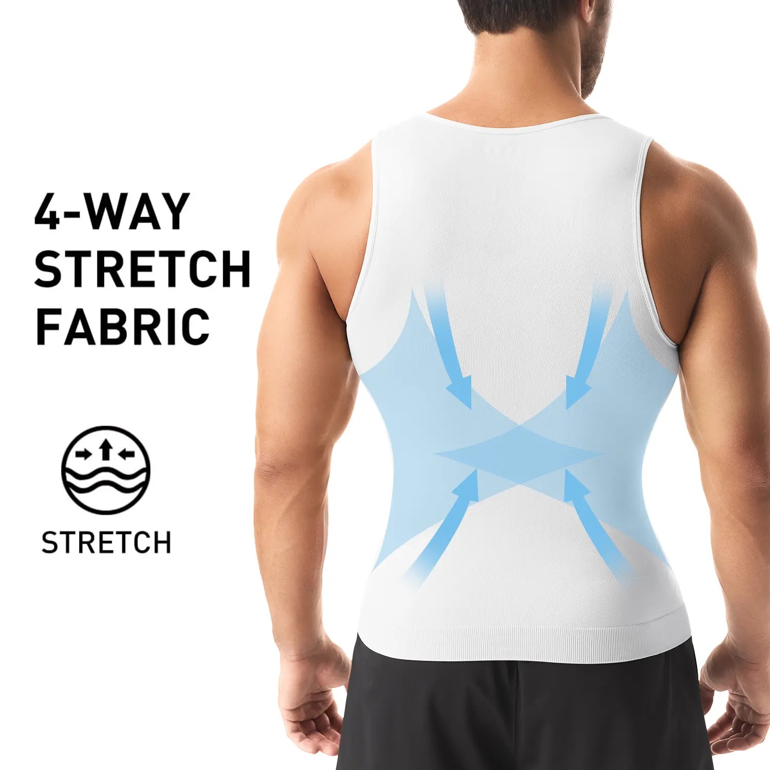Men's Compression Tank Top - Tummy Control Body Shaper for Workout & Athletic Activewear