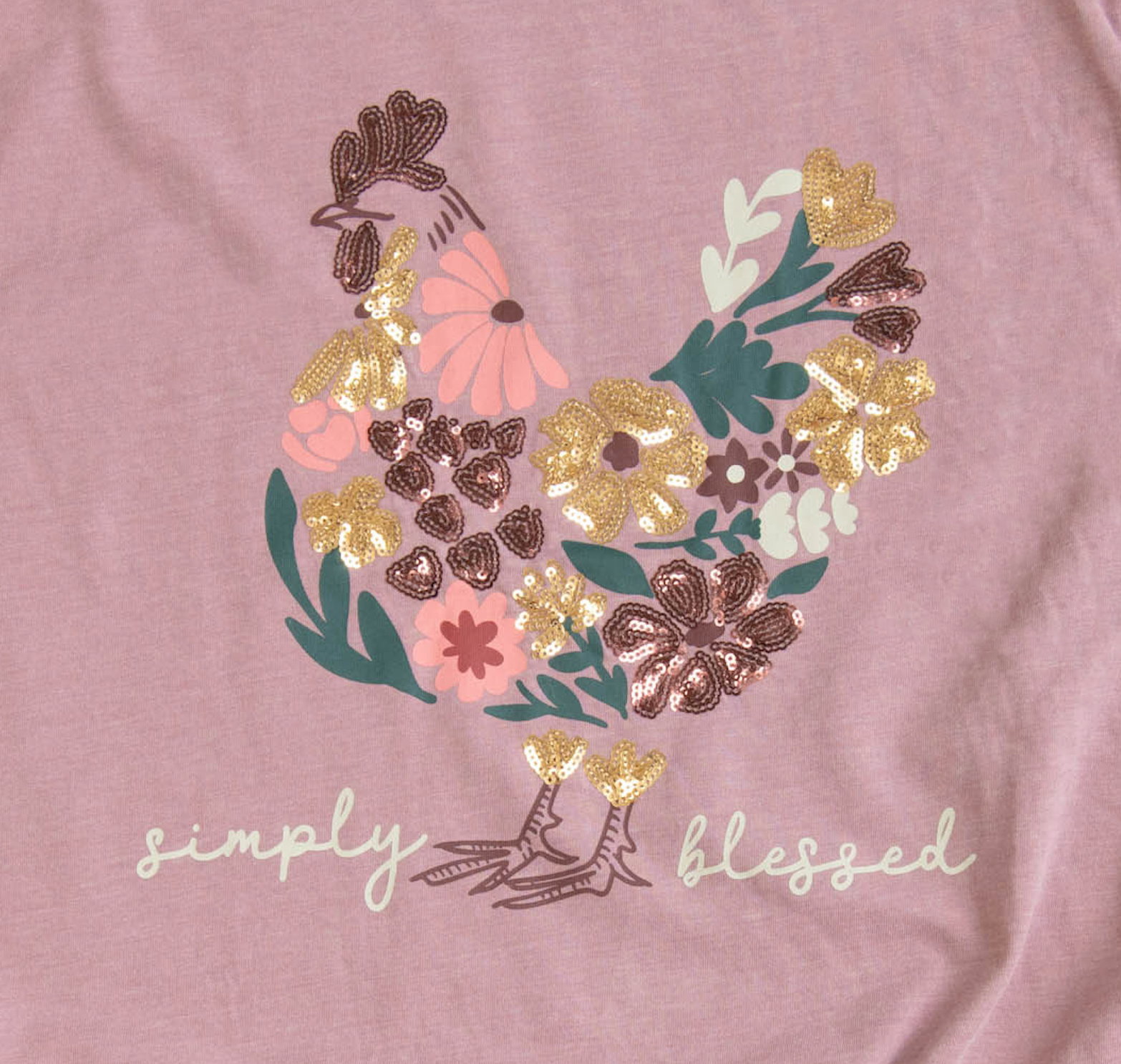Embellished Simply Blessed Sequin Tee