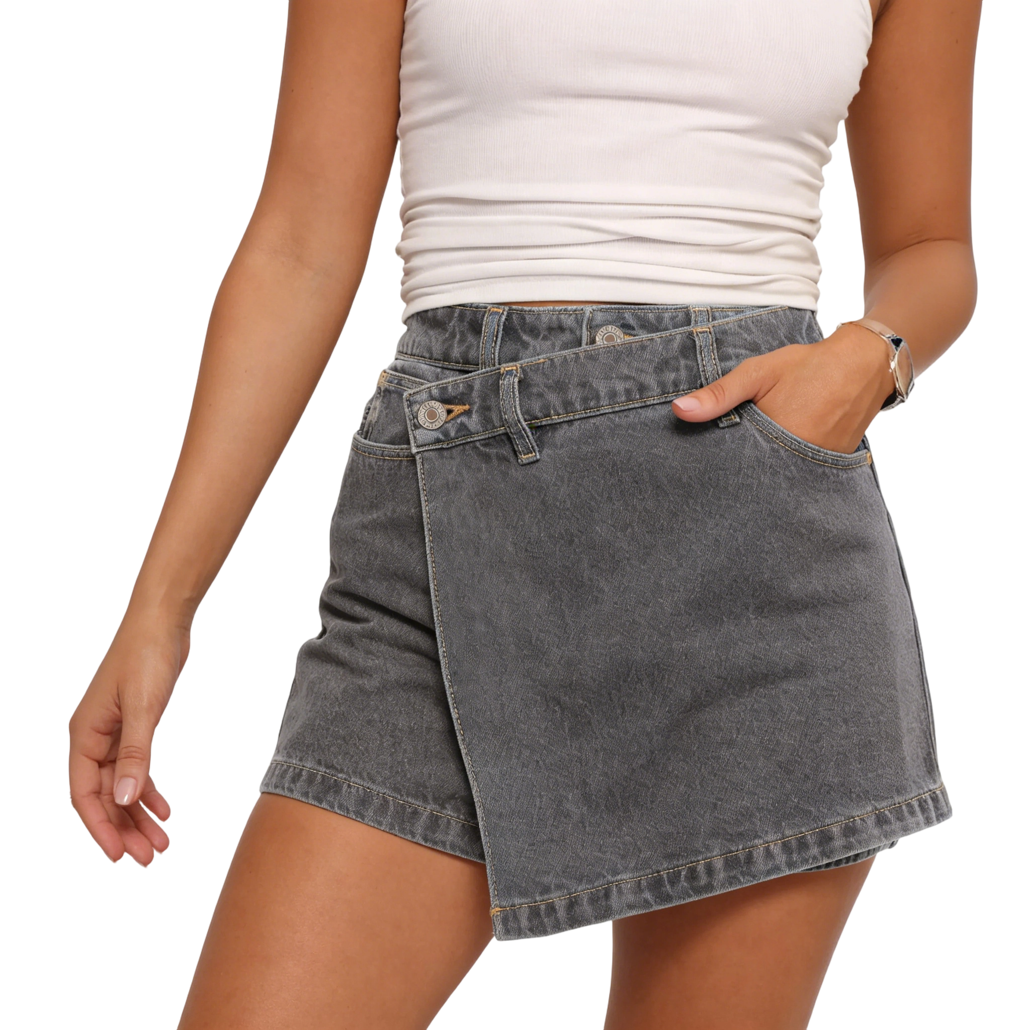 Women’s High Waisted Jean Skort