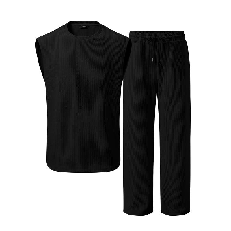 🧥 Men’s 2 Piece Rib Knit Sweatsuit — Casual Everyday Wear