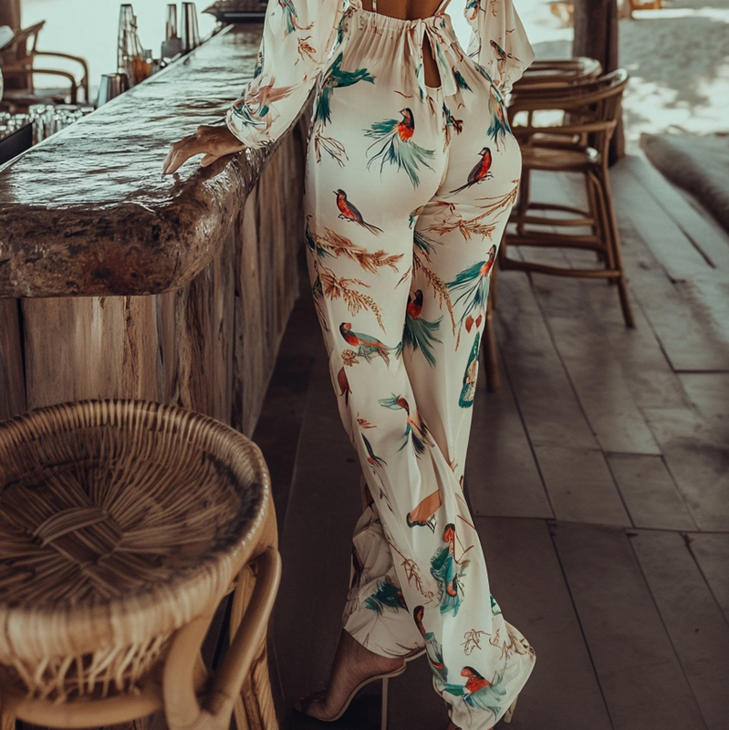 Ladies Backless Casual Jumpsuit 589e