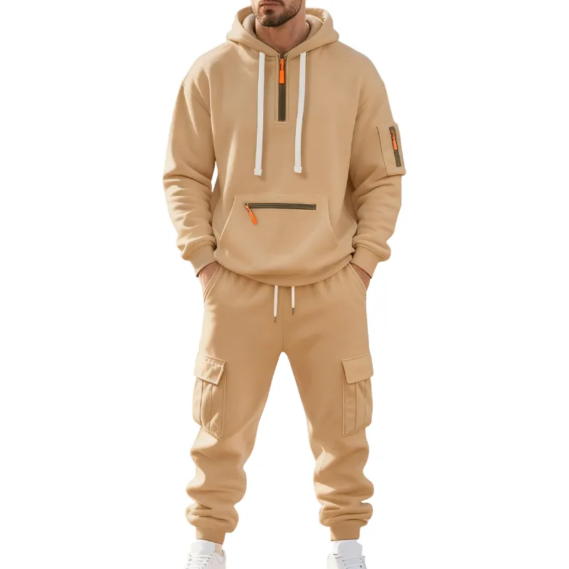 🔥Men's 8-Pack Hoodie & Cargo Pants Tracksuit Set - 8 Colors, Only $24