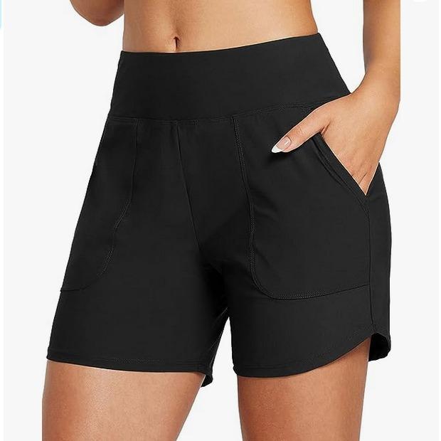 Women's 2-in-1 High-Waisted Yoga Shorts with Pockets