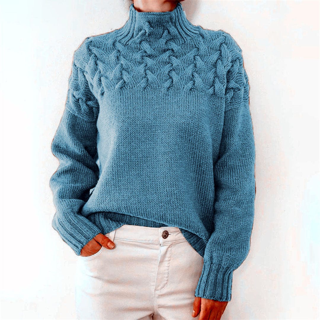 ⏰ LAST DAY SAVE 50% 💥2025 Hot Sale Women's Jumper Turtleneck Cable Knit Braided Sweater
