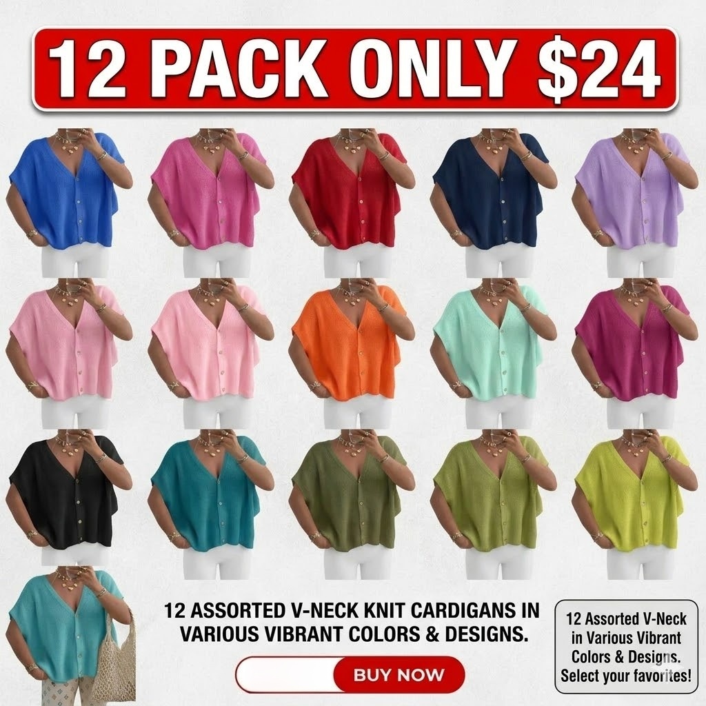 Womens Fall Oversized Cardigans Batwing Short Sleeve Lightweight Button V Neck Casual Knit Sweater Tops