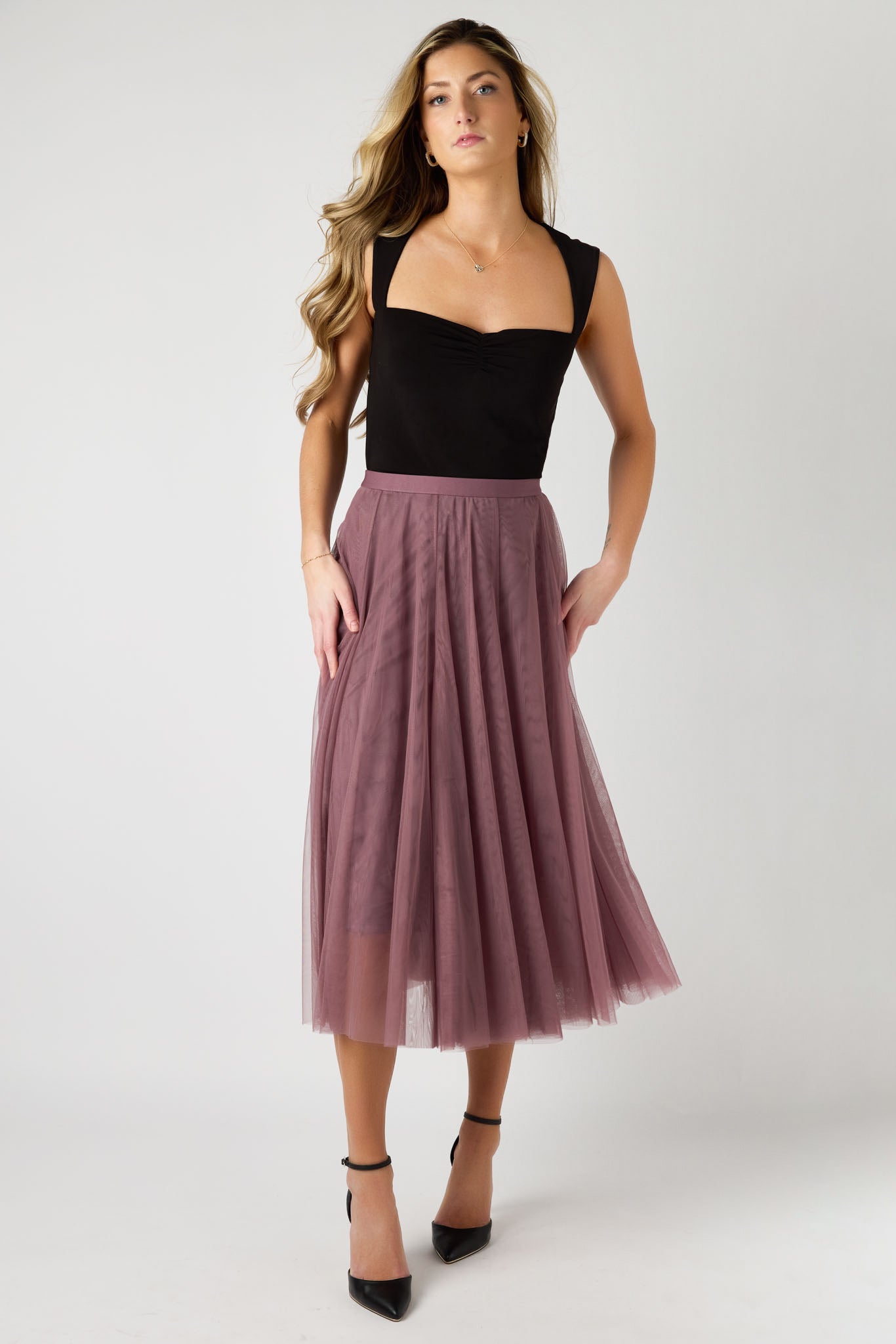 Mesh Midi Party Skirt