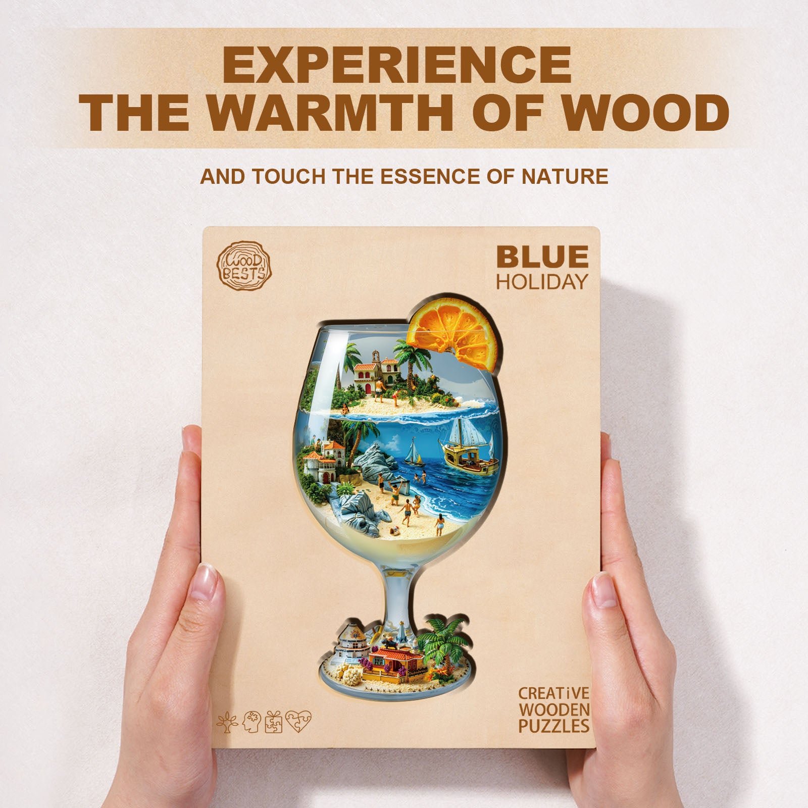 Blue Holiday Wooden Jigsaw Puzzle