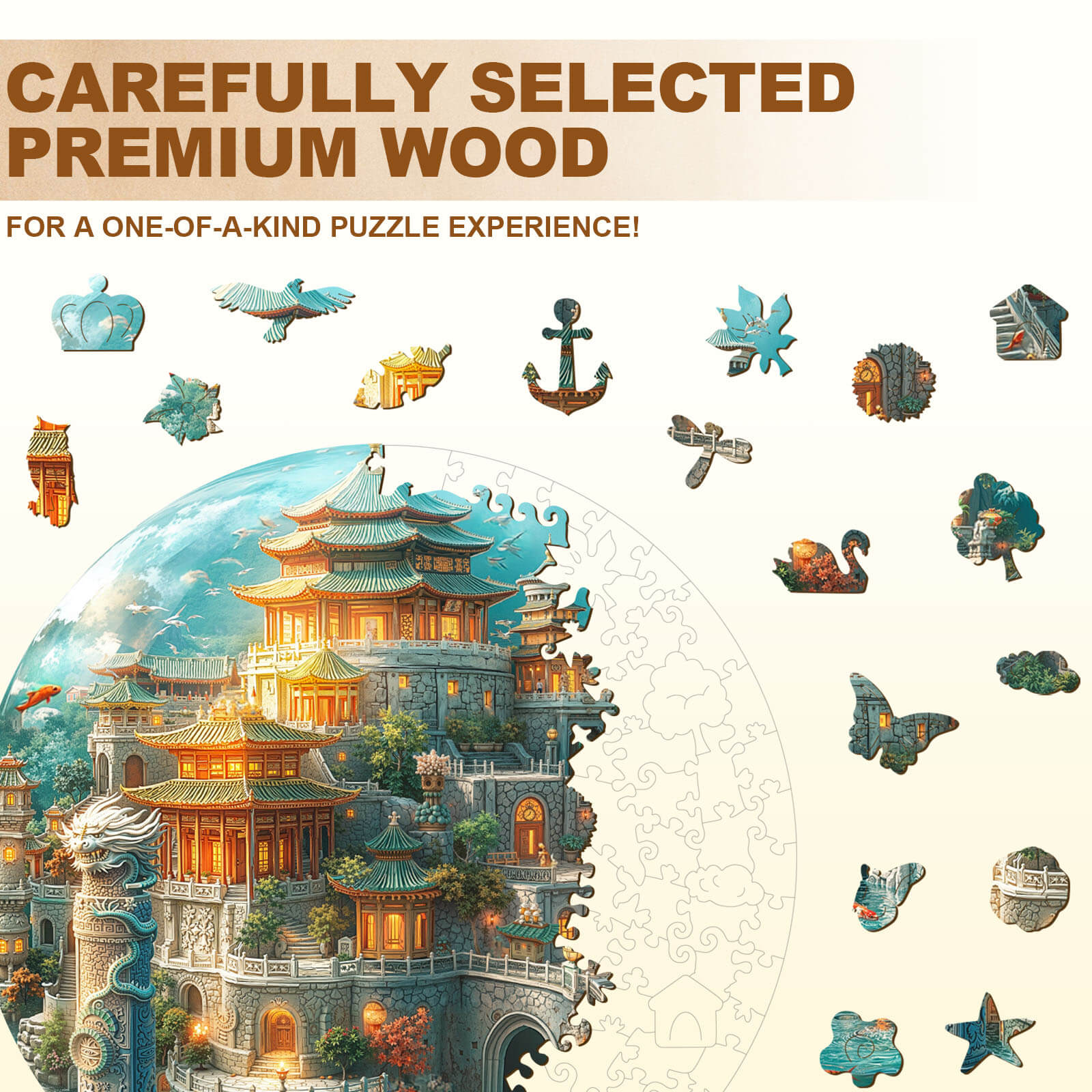 Underwater Dragon Palace Wooden Jigsaw Puzzle