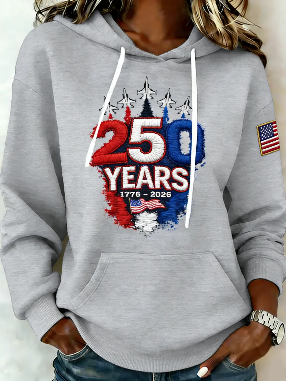 250 Years 1776-2026 Jet Formation Ombre Hoodie