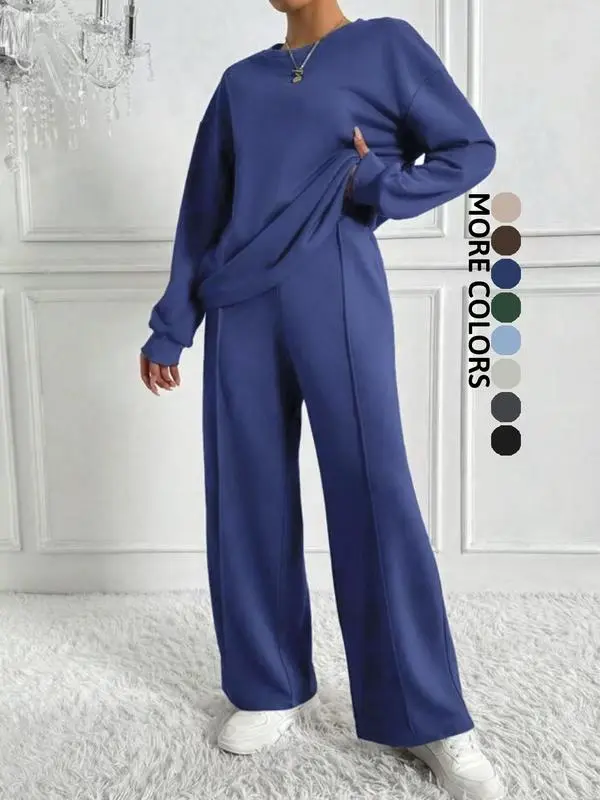 Women’s Loose-Fit Cotton Two-Piece Sweatsuit Set