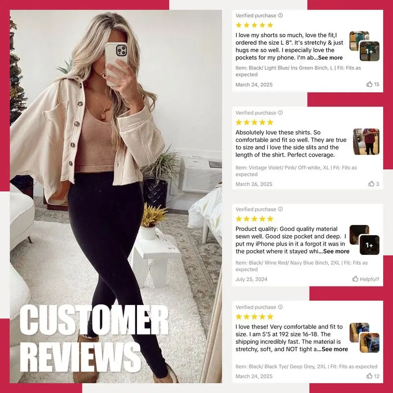 Women's High Waisted Fleece Lined Leggings with Pockets