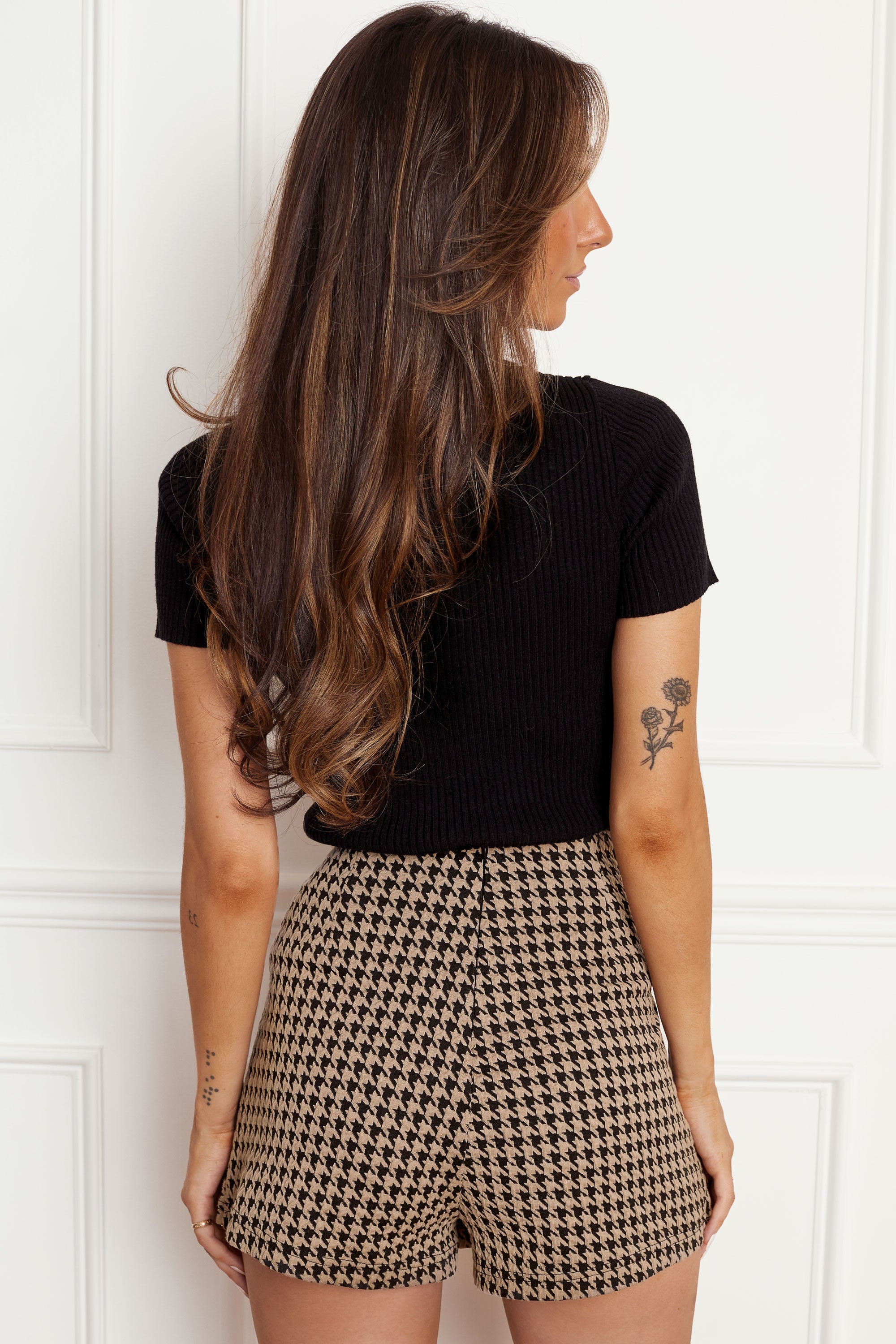 Luxe Turtleneck Checked Sweater