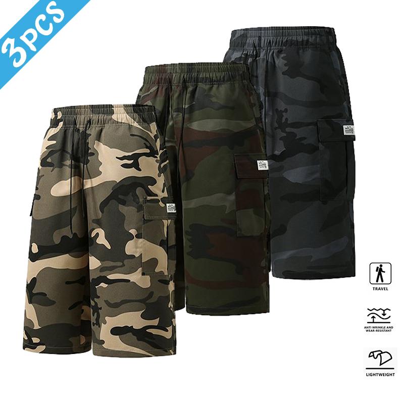 Men’s Tactical Camo Cargo Shorts with Multi-Pocket Design