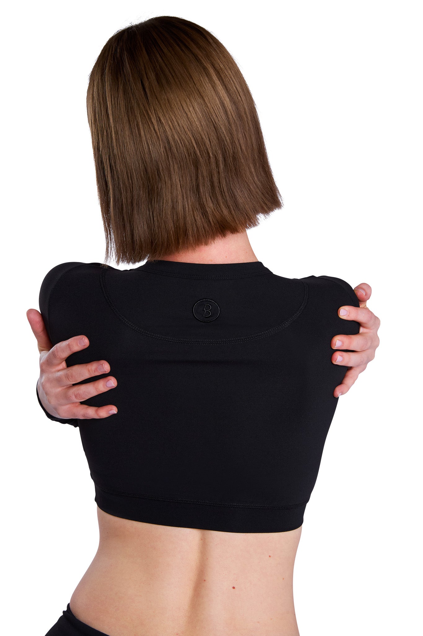 YOGA LONG SLEEVE CROP TOP (MIDNIGHT BLACK)