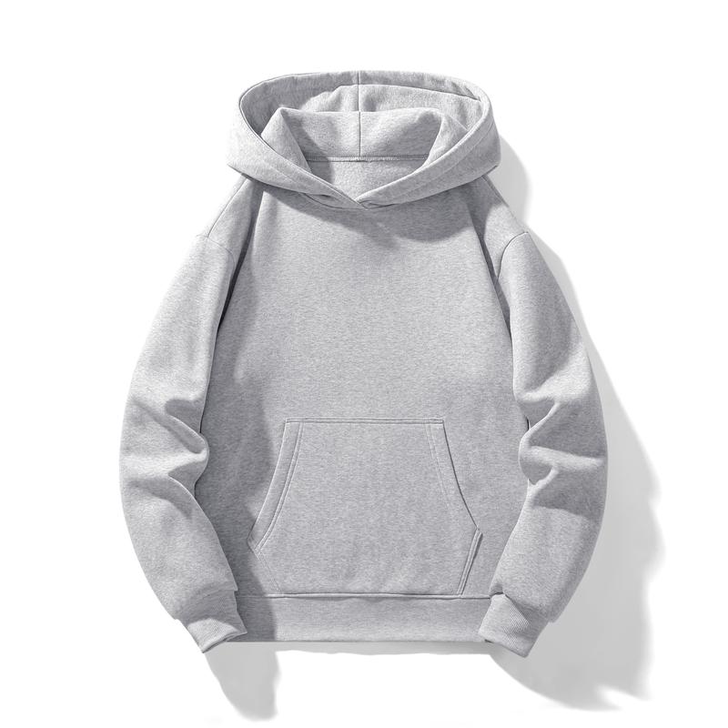 Men’s Essential Solid Color Hooded Sweatshirt – Casual Regular Fit