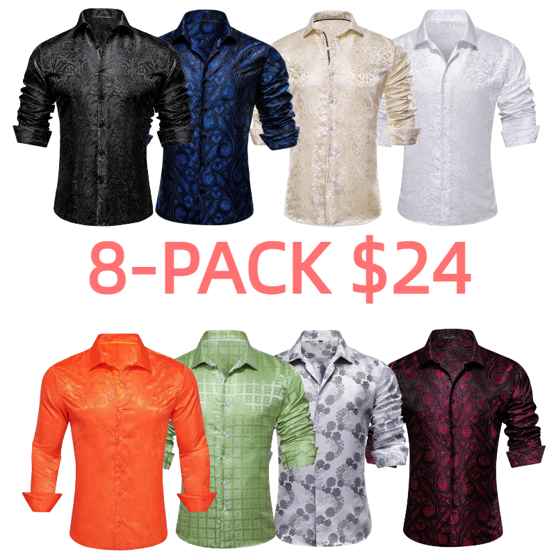 Men's Paisley Dress Shirt Long Sleeve
