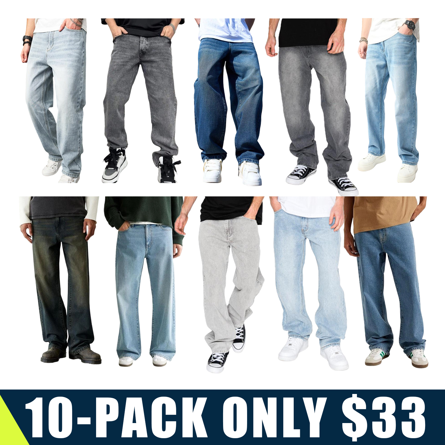 Men’s Baggy Fit 13oz Denim Jeans — Classic Streetwear Style