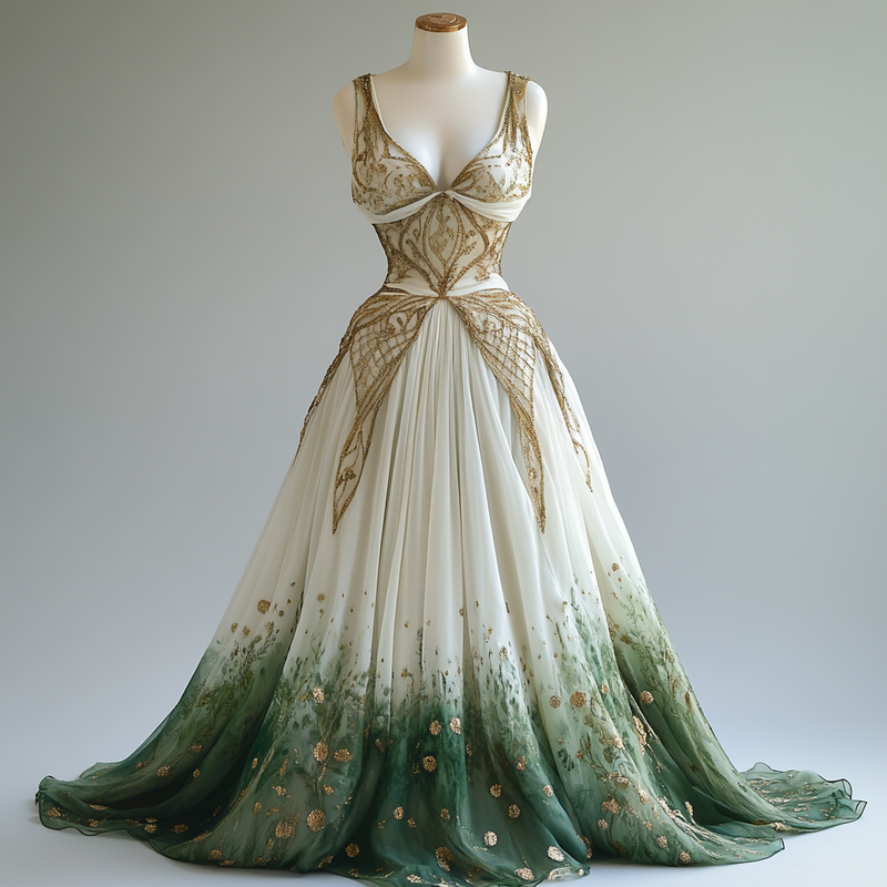 Patchwork Waist Print Princess Dress b5c1