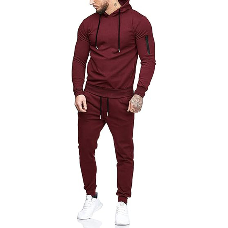 Men's 2-Pack Hooded Tracksuit Set, Lightweight Athletic Sweatsuits for Running & Casual Wear