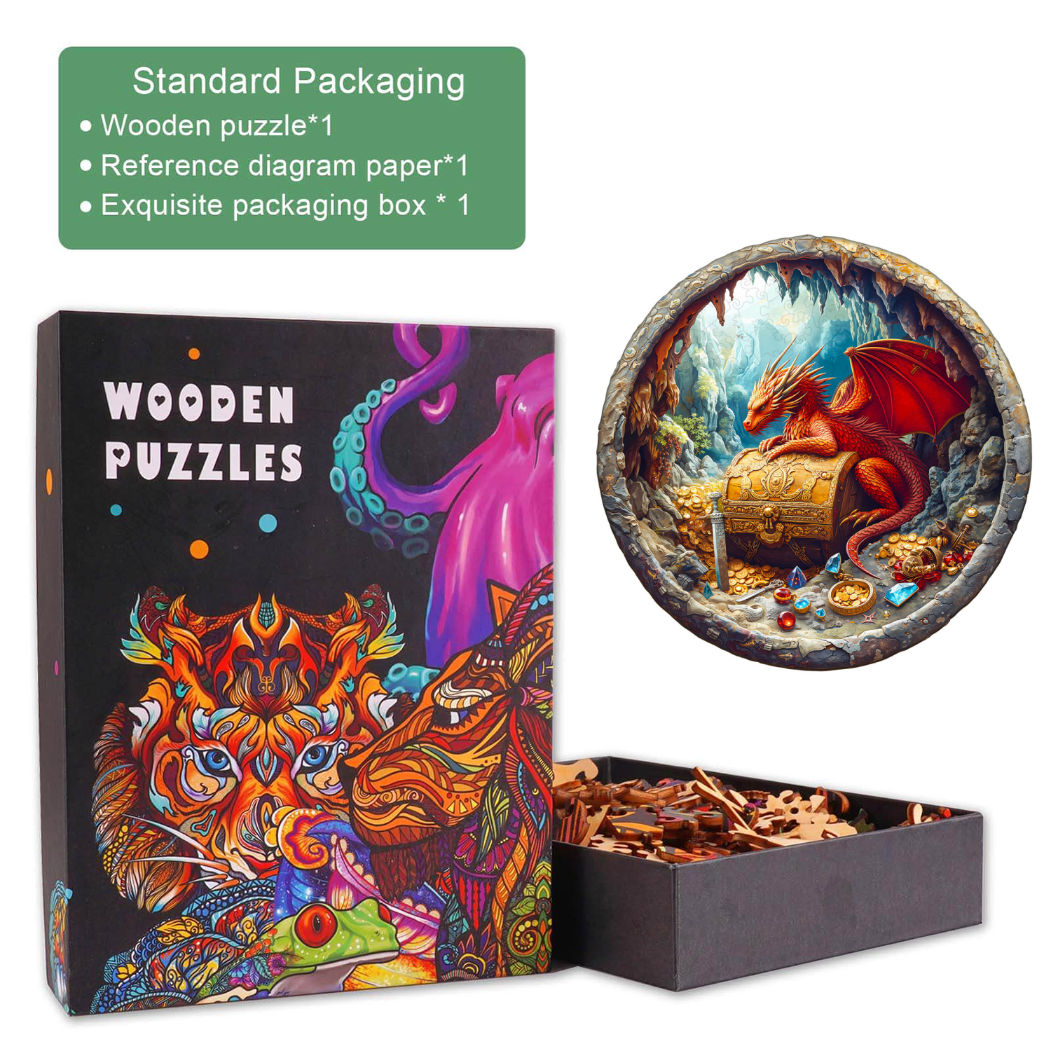 Dragon's Treasure Wooden Jigsaw Puzzle