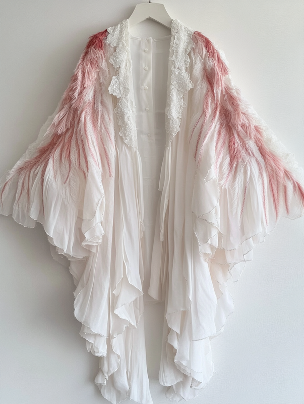 Summer original design elegant handmade feather kimono c313