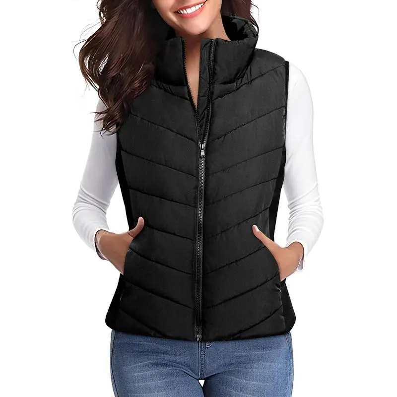 Puffer Vest Women Sleeveless Zip Up Outerwear