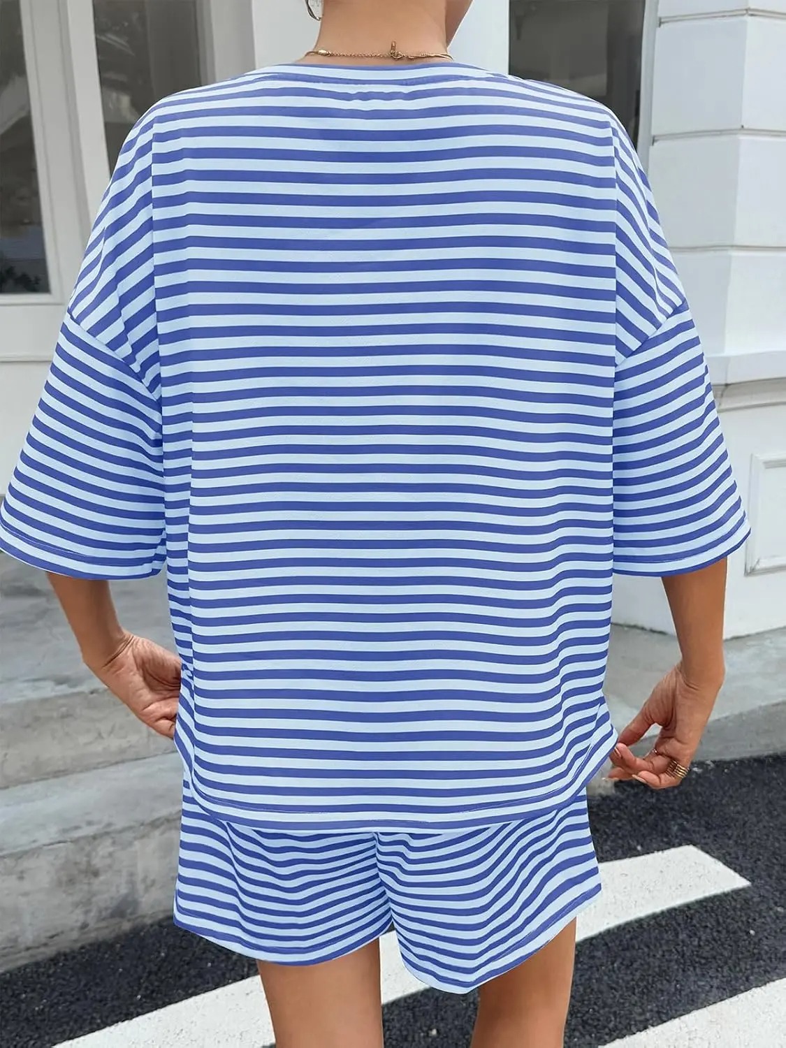 ✨✨✨Women's 3/4 Sleeve Stripe Lounge Set