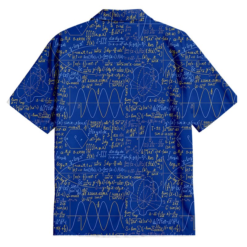 Math Function Curve Button Up Pocket Shirt